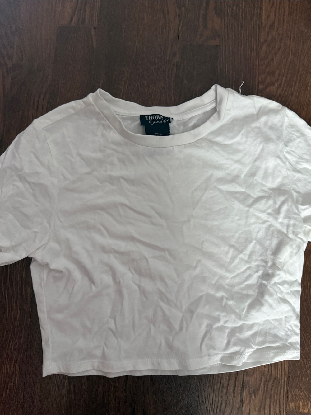 white cropped top